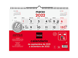 Finocam Calendario de Pared 2021 2022 Mes vista Septiembre 2021, Diciembre 2022 16 meses 340x245 Neutro 16 meses Español precio