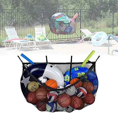 YCRD Bolsa Almacenamiento Piscina, Nueva Bolsa Malla Gancho Plegable Gran Capacidad, Organizador Piscina para Almacenamiento En El Patio Trasero, para