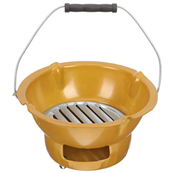 Holibanna Parrilla de Carbón Portátil Parrilla Fundida: Tablero de Carbón Barbacoa de Barbacoa Portátil Estufa de Parrilla Barbacoa 1 Set Dorado características