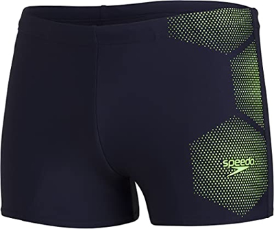 Speedo Tech Placement Calzoncillos de Natación, Hombre, Azul (True Navy/Zest Green), L