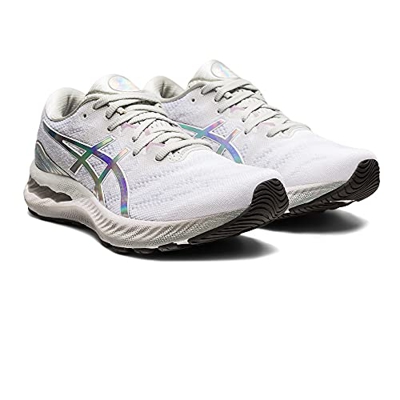 Asics Gel-Nimbus 23 Platinum, Running Shoe Mujer, Glacier Grey/White, 40 EU