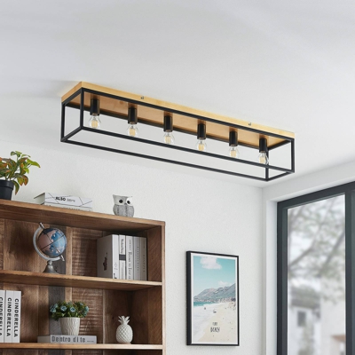 Lindby Miravi plafón, lámina de oro, 6 luces