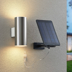Lindby Maurun aplique LED solar, plata en oferta