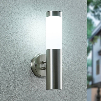Lindby Sirita LED aplique solar, acero inoxidable
