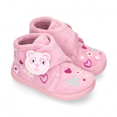 Botita Casa Niñas Okaa Osito Sin Cordones. 26 Rosa Maquillaje