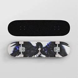 Monopatín de Anime para Naruto Uchiha Sasuke Cursed Wings Mini Cruiser 7 Capas monopatín de Arce Cargando 100 kg Street Scooter Principiantes características