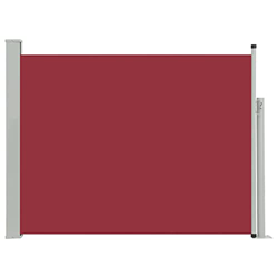 vidaXL Toldo Lateral Retráctil para Patio Pantalla de Terraza Mampara Parasol de Exterior Jardín Tela de Lona PU Rojo Soporte de Hierro 140x500 cm en oferta