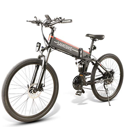 SAMEBIKE Neumático de 26 pulgadas Bicicletas eléctricas plegables Ebike Mountain Bicicletas eléctricas con 48V 10Ah extraíble batería de iones de liti en oferta