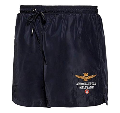 Aeronautica Militare BW176C - Bañador de color azul oscuro con bolsillos Ver fotos. 46