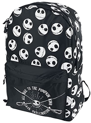 Pesadilla Antes De Navidad Master of Fright Unisex Mochila Negro-Blanco, Poliester,