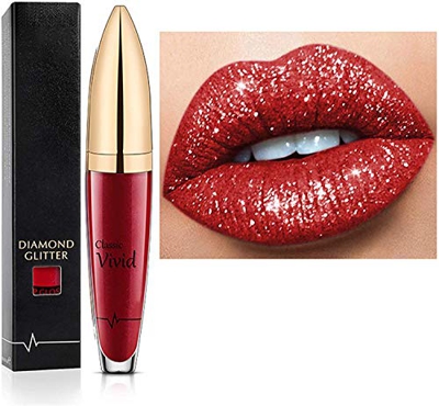 Lápiz labial de larga duración con brillo de diamante de 18 colores, lápiz labial líquido metálico, fácil de aplicar y limpiar, duradero e impermeable