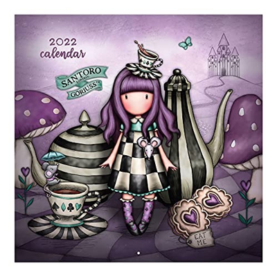 SANTORO Gorjuss – Calendario de pared 2022 – Un poco más de té, morado (CAWA150)