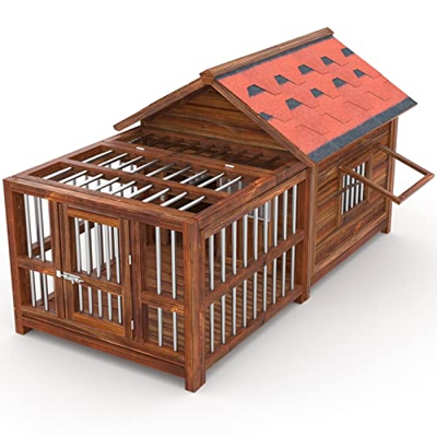 HYJBGGH Casetas para Perros para Perros Grandes En El Exterior,Fáciles De Montar, con Techo De Asfalto/Entrada Abierta Y Piso Extraíble, para Razas De