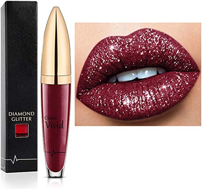Lápiz labial de larga duración con brillo de diamante de 18 colores, lápiz labial líquido metálico, fácil de aplicar y limpiar, duradero e impermeable