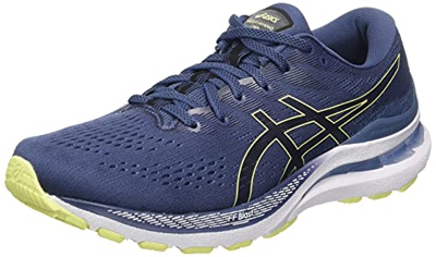 Asics Gel-Kayano 28, Running Shoe Hombre, Thunder Blue/Glow Yellow, 43.5 EU