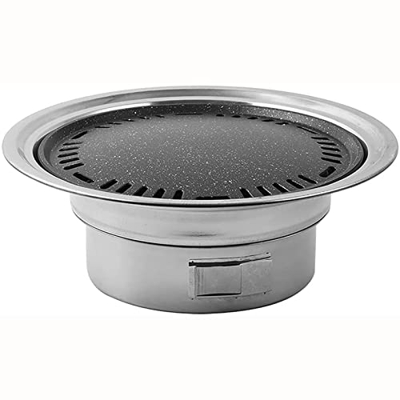 Parrilla de la barbacoa Horno multifunción, parrilla portátil de acero inoxidable desmontable, quemador de grill de carbón de leña con movilización de