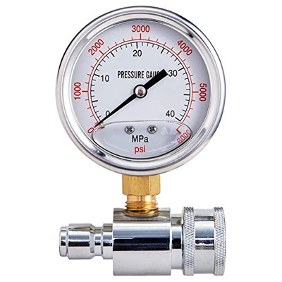 Baalaa Medidor de lavado a presión, 6000 PSI, conexión rápida de 3/8 pulgadas, manómetro para lavadora eléctrica