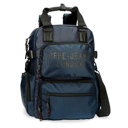 Pepe Jeans Bromley Mochila con bandolera para Portátil 13,3" Azul 28x41x16 cms Poliéster 1.84L en oferta