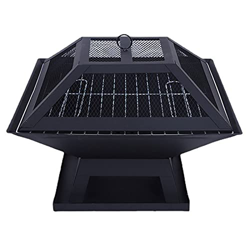 Parrilla de la barbacoa Grill cuadrado de carbón, barbacoa portátil Barbacoa Parrilla de carbón de leña, parrilla al aire libre de la barbacoa de camp características