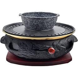 Parrilla de la barbacoa Quemadores de la parrilla de carbón desmontable, horno de hierro fundido redondo, estufa de barbacoa de carbón con válvula de  precio