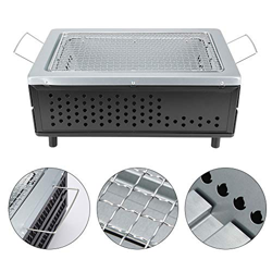 SALUTUY Parrilla de Carbón, Placa de Carbón Plegable de Cerámica Eco Frendly Outdoor BBQ Parrilla de Carbón Negra con Asa para Picnics precio