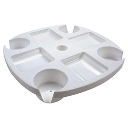 Raspbery 17 Pulgadas Sombrilla Mesa Bandeja de Bebidas Portavasos Compartimentos para refrigerios Bandeja para jardín de Playa al Aire Libre Piscina C precio