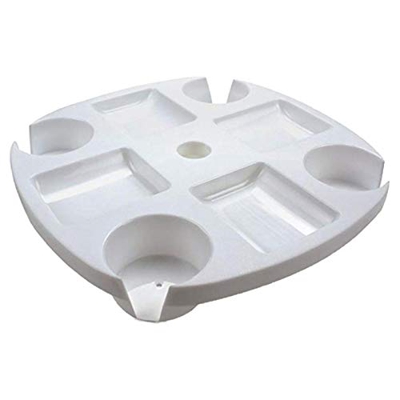 Raspbery 17 Pulgadas Sombrilla Mesa Bandeja de Bebidas Portavasos Compartimentos para refrigerios Bandeja para jardín de Playa al Aire Libre Piscina C