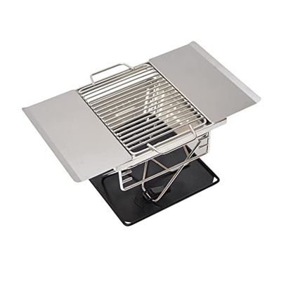 Parrilla de la barbacoa Parrilla de carbón portátil, barbacoa plegable de viaje de acero inoxidable Barbacoa Parrilla de carbón de leña, Colina de car