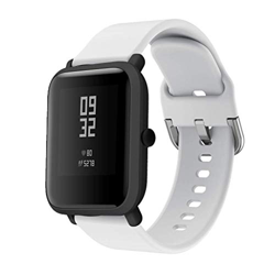 CNBOY Correas de Reloj de Repuesto de Silicona para Xiaomi Huami Amazfit Bip Youth Watch (Blanco, 20mm) características