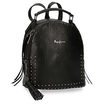 Pepe Jeans Chic Mochila Casual Negro 21x25x11 cms Piel sintética 5,78L