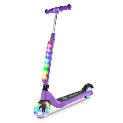 TOEU Patinete electrico niños, Patinete electrico niños 3 a 10 añosbarra en T de Altura Ajustable, Rueda Delantera de 5.3 Pulgadas, hasta 8 km / h, Re