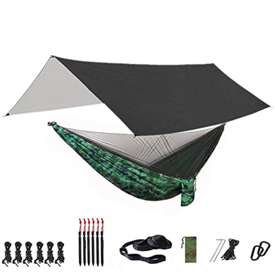 ZMJYH Banco de suspensión móvil, Hamaca Acampar con Red de Arco y Plano de Rodadura, 118x118in Portátil Impermeable,4,290 x140cm