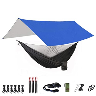 ZMJYH Banco de suspensión móvil, Hamaca Acampar con Red de Arco y Plano de Rodadura, 118x118in Portátil Impermeable,3,290 x140cm