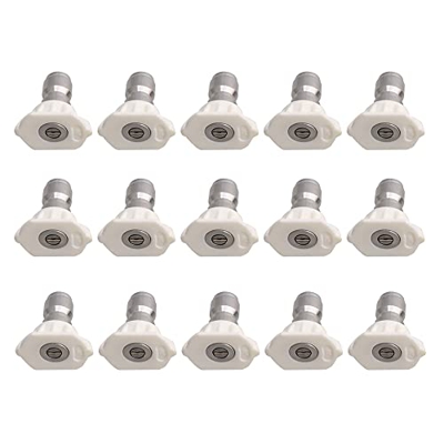 RDEXP Boquillas de acero inoxidable para lavadora a presión de 1/4 pulgadas, 40 grados, 15 unidades