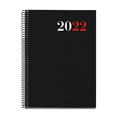 Miquelrius - Agenda anual 2022 City, Semana Vista Vertical, Tamaño Plus 155 x 213 mm (aprox A5), Cubierta flexible polipropileno opaco, Negro, Español