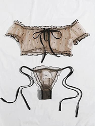 WQZYY&ASDCD Traje De Baño Bikinis Nueva Ropa Interior Femenina Sexy Sin Tirantes Sujetador De Pecho Pequeño Tanga De Encaje Traje De Baño Bikini Conju características