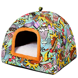 Casa para perros de interior, casa de perro cálida, casa de gatos, tienda de cama suave para mascotas, cesta de nido de felpa cálida cerrada para dorm características