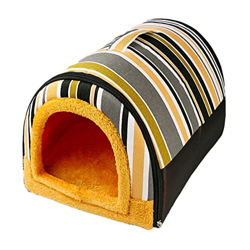 YHWD Caseta para Perro FáCil De Limpiar, Alta Resiliencia Casa De Perro Grande De Doble Uso, CóModo Y Suave Casetas para Perros Medianos,Stripes,XL características