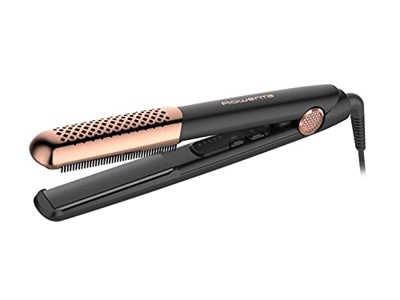 Rowenta Ultimate Experience Inimitable SF8230 - Plancha y rizador de pelo 2 en 1 con placas flotantes 3d, revestimiento piedra mineral, 5 temperaturas