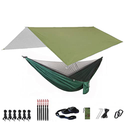 ZMJYH Banco de suspensión móvil, Hamaca Acampar con Red de Arco y Plano de Rodadura, 118x118in Portátil Impermeable,3,290 x140cm precio