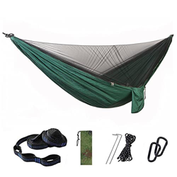 ZMJYH Banco de suspensión móvil, Hamaca Camping con Red/Redes Portátiles de Nylon Hamacas para Mochila para Exteriores,1,290 x140cm precio