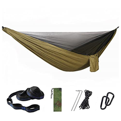 ZMJYH Banco de suspensión móvil, Hamaca Camping con Red/Redes Portátiles de Nylon Hamacas para Mochila para Exteriores,4,290 x140cm en oferta