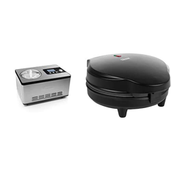 Princess 282604 Heladera Máquina para hacer helados Deluxe, 180 W, 2 litros, Acero inoxidable + WF-1170 Máquina para hacer conos - Superficie de 20 cm en oferta