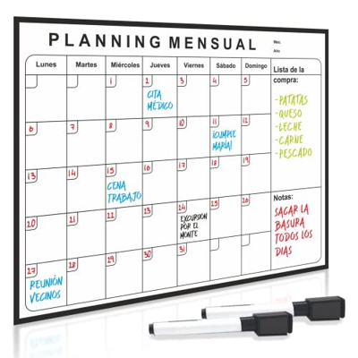 Evisen Calendario Magnético Mensual De Nevera con Imán En Castellano - Planificador Mensual para Organizar Vida Cotidiana, Tareas, Trabajo, Estudios