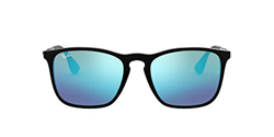 Ray-Ban RB4187, Gafas de Sol Unisex, Negro (Black/Light Green/Mirror Blue & Gunmetal), 54 mm en oferta