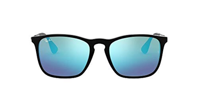 Ray-Ban RB4187, Gafas de Sol Unisex, Negro (Black/Light Green/Mirror Blue & Gunmetal), 54 mm
