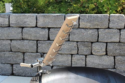 Grill den Spieß Tabla de salmón flameado profesional, 50 x 14 cm, para brasero, soporte V2A