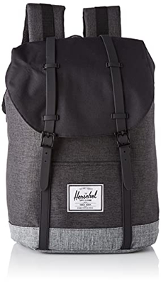 Herschel Retreat Mochila, Black Crosshatch/Black/Raven Crosshatch, Talla única, informal.