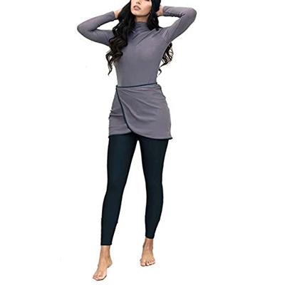 NIYUE Traje de Baño Musulmán Modesto para Mujer, Traje de Baño de Cobertura Completa, Hijab Islámico, Ropa de Playa para Mujer, Traje de Baño Burkini 