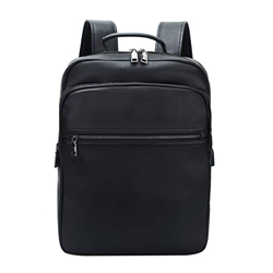 Leathario Mochila Tipo Caual Escolar Hombre Cuero Autentico Vintaje Retro de Mano Backpack Laptop para Portátiles y Netbooks (Negro 52) en oferta